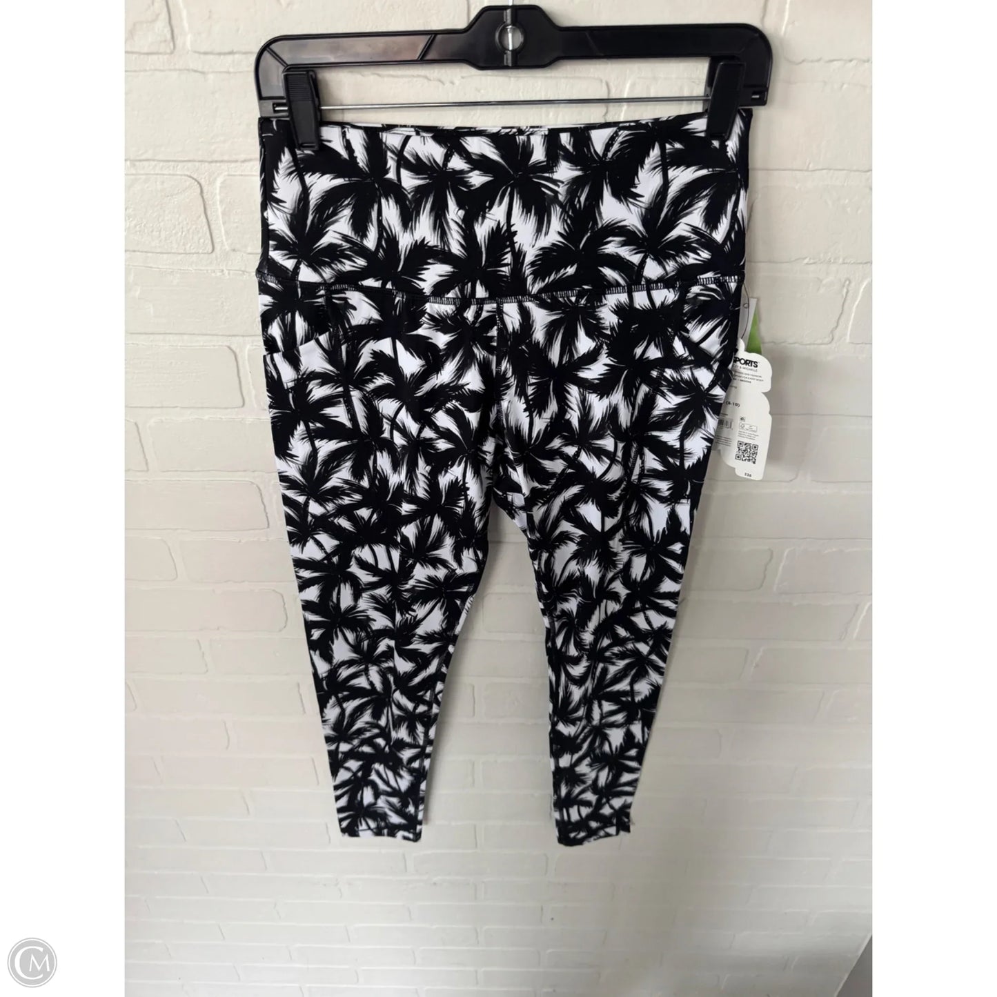 Athletic Leggings Capris By Love & Sports In Black & White, Size: 8