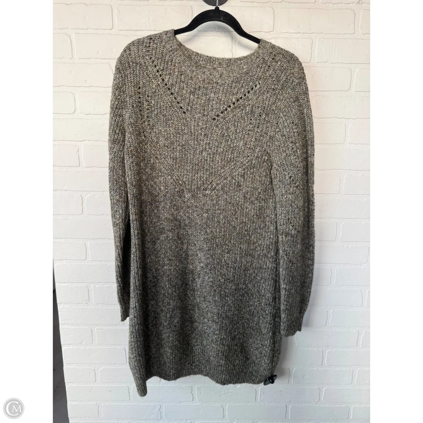 Dress Sweater By Cabi In Green & White, Size: M