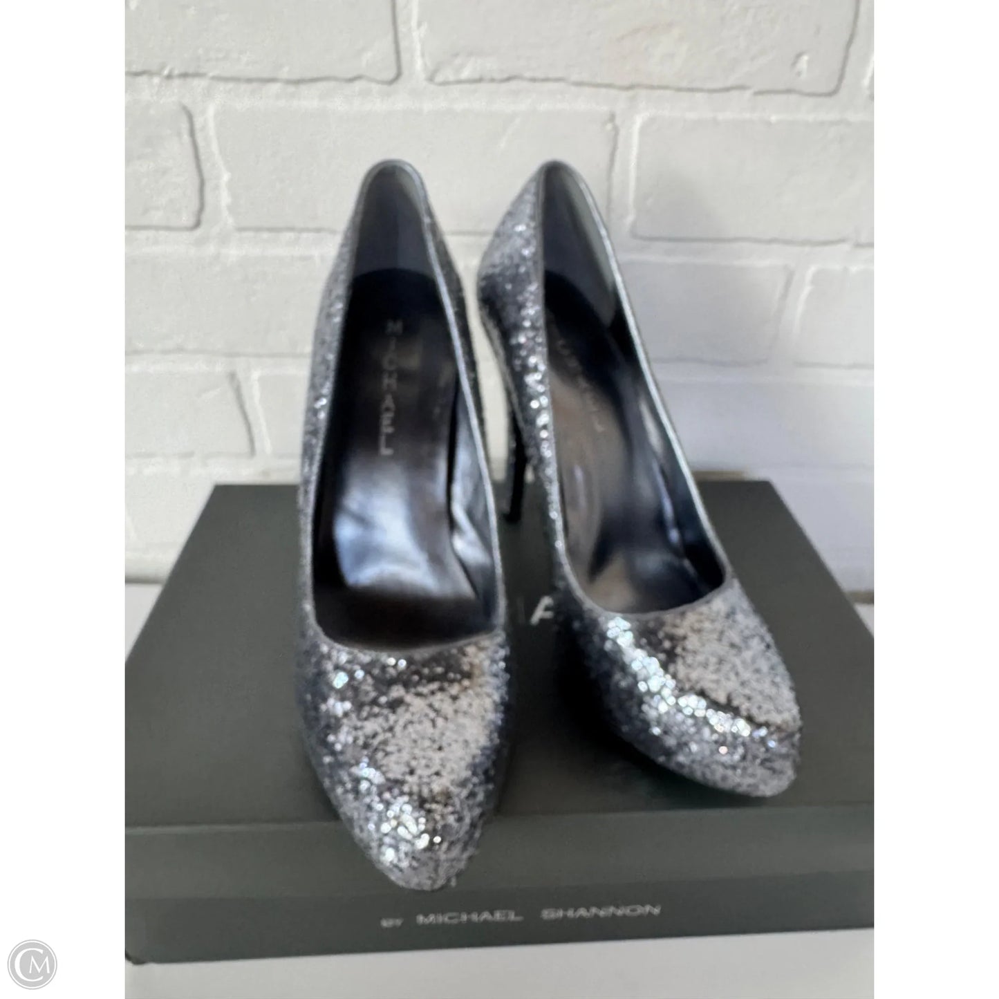 Shoes Heels Stiletto By Michael Shannon In Silver, Size: 7.5