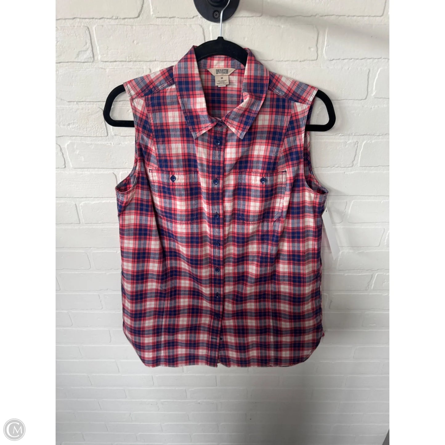 Tunic Sleeveless By Duluth Trading In Blue & Red & White, Size: M