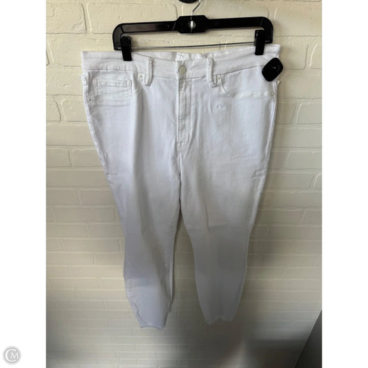 Jeans Straight By Good American In White Denim, Size: 14