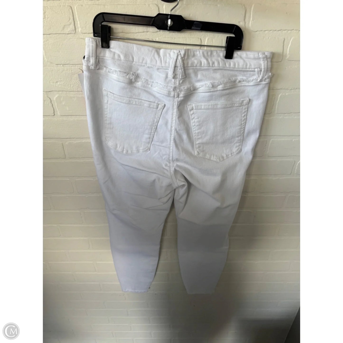 Jeans Straight By Good American In White Denim, Size: 14