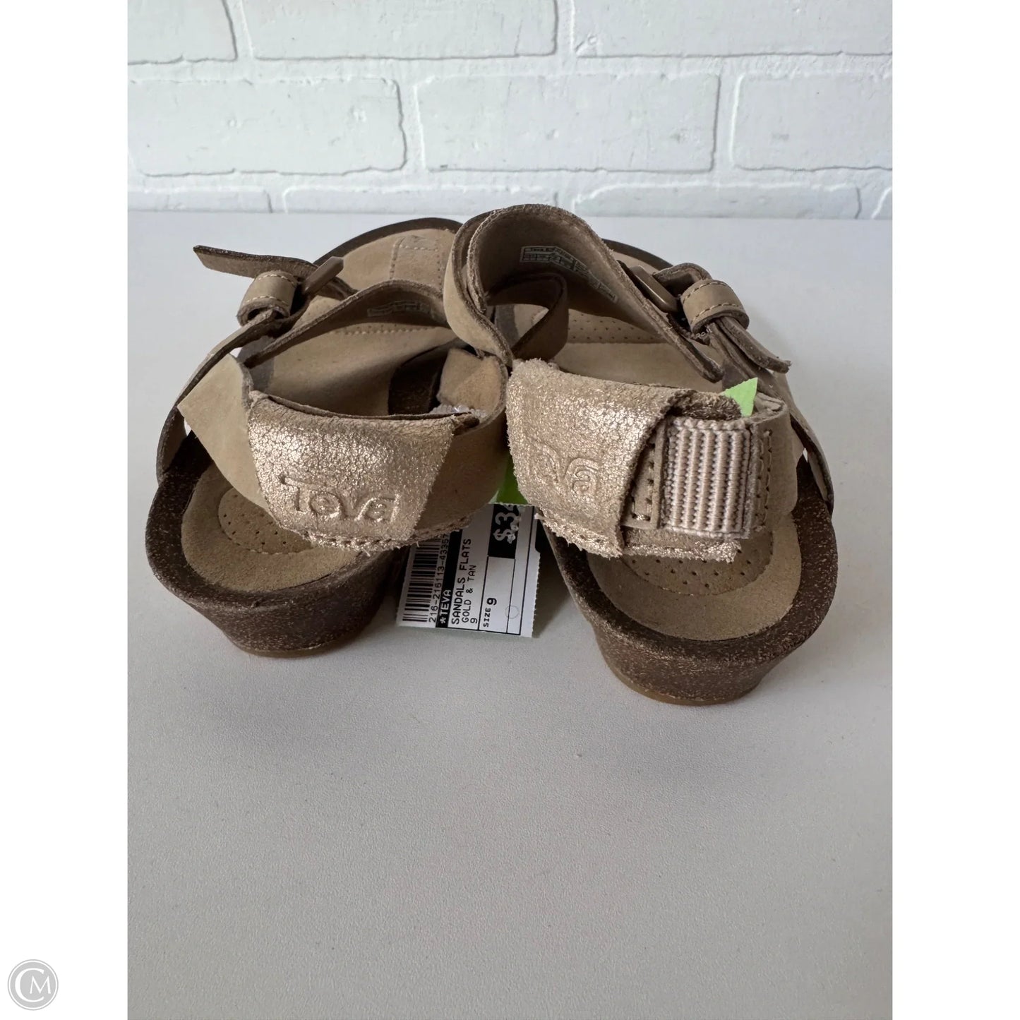 Sandals Flats By Teva In Gold & Tan, Size: 9