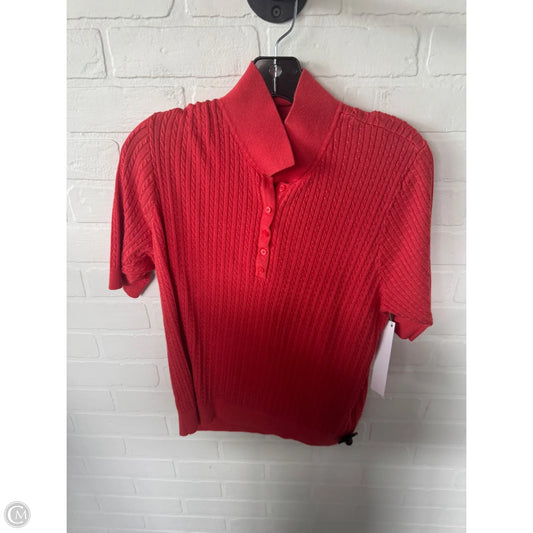 Sweater Short Sleeve By Lauren By Ralph Lauren In Orange, Size: Xxl