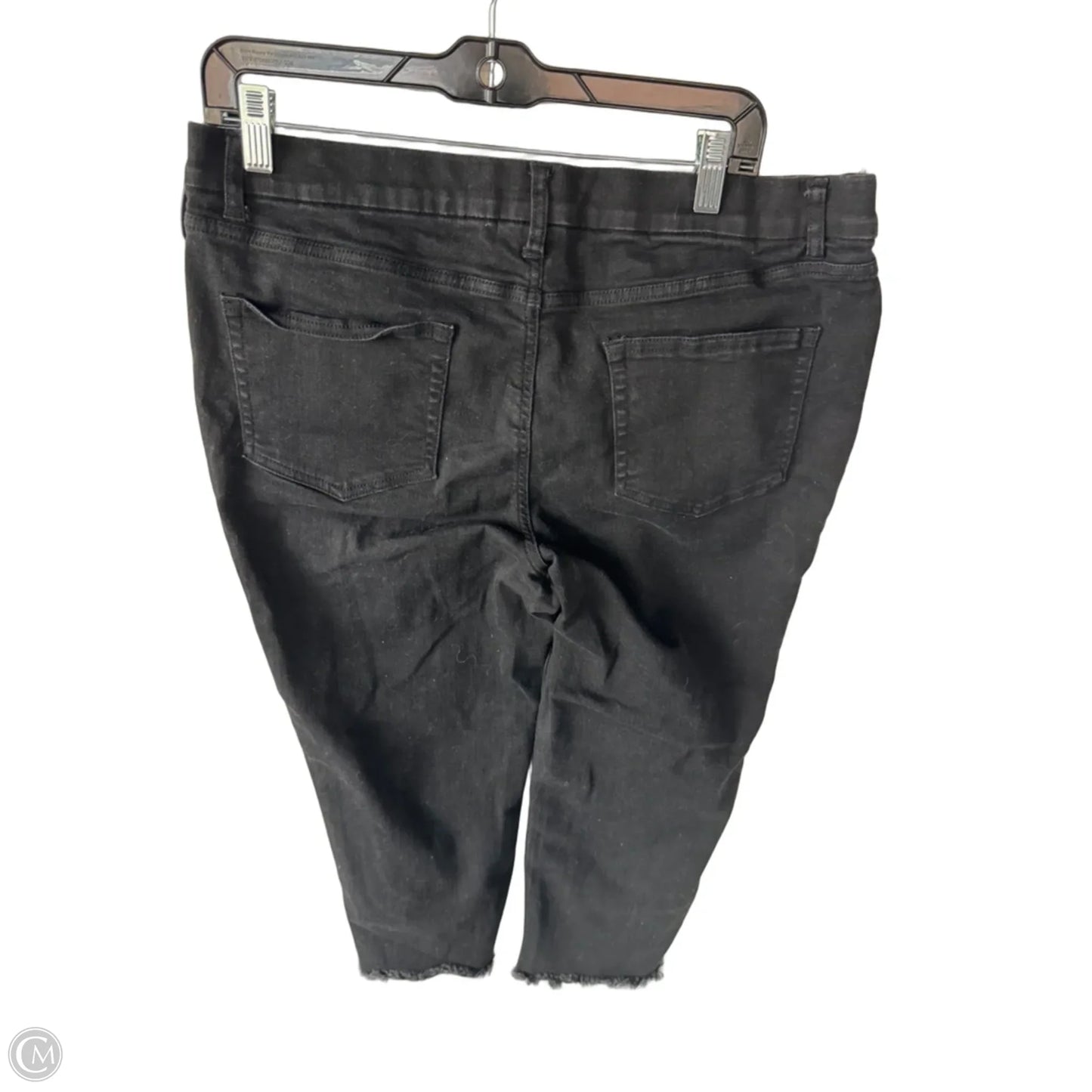Jeans Cropped By D&co. In Black Denim, Size: 16