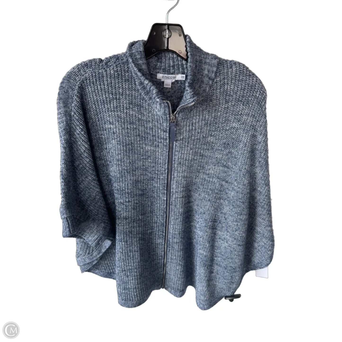 Sweater Cardigan By Chicos In Blue, Size: Osfm