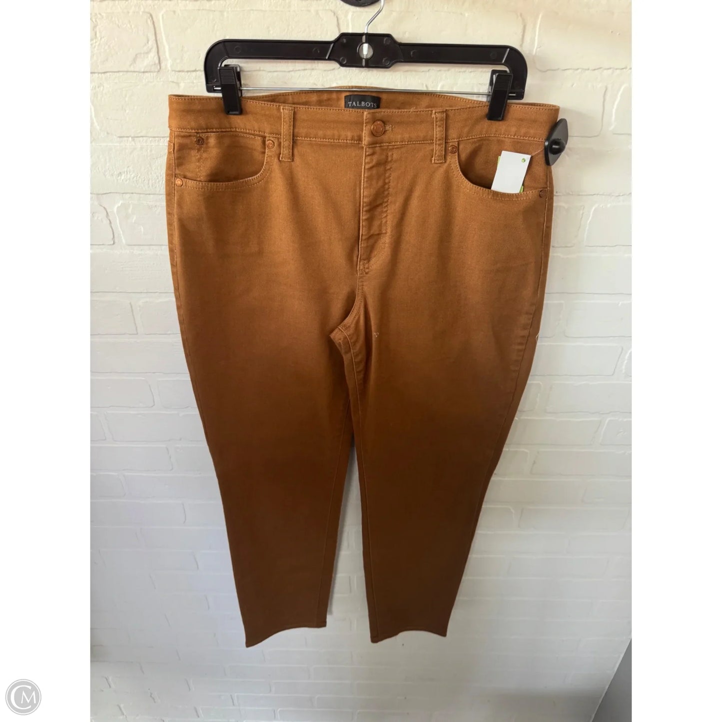 Jeans Straight By Talbots In Brown Denim, Size: 12