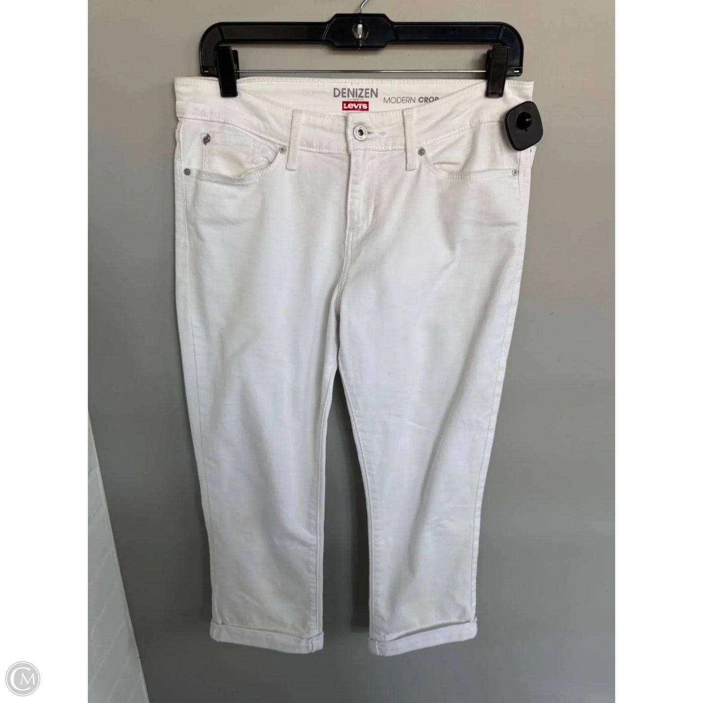 Jeans Cropped By Denizen By Levis In White Denim, Size: 6