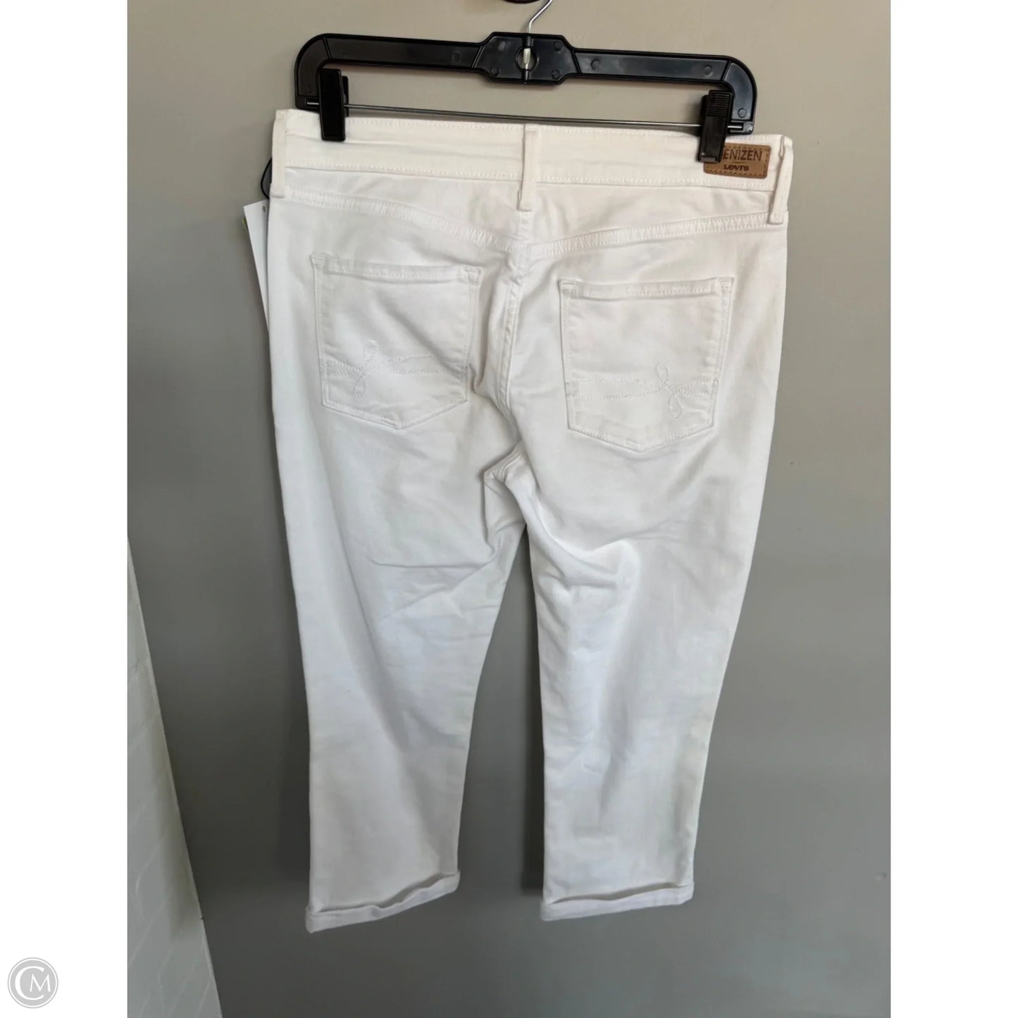 Jeans Cropped By Denizen By Levis In White Denim, Size: 6