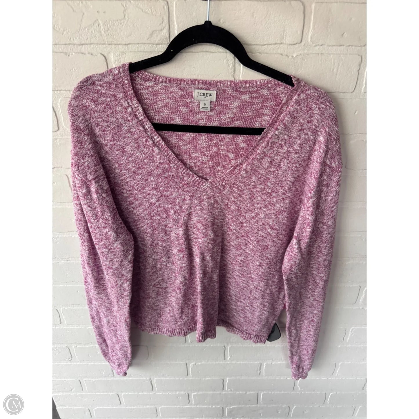 Sweater By J. Crew In Pink & White, Size: S