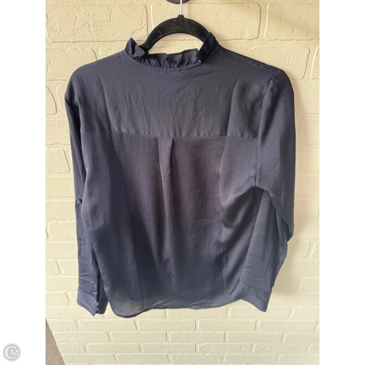 Blouse Long Sleeve By Express In Navy, Size: M