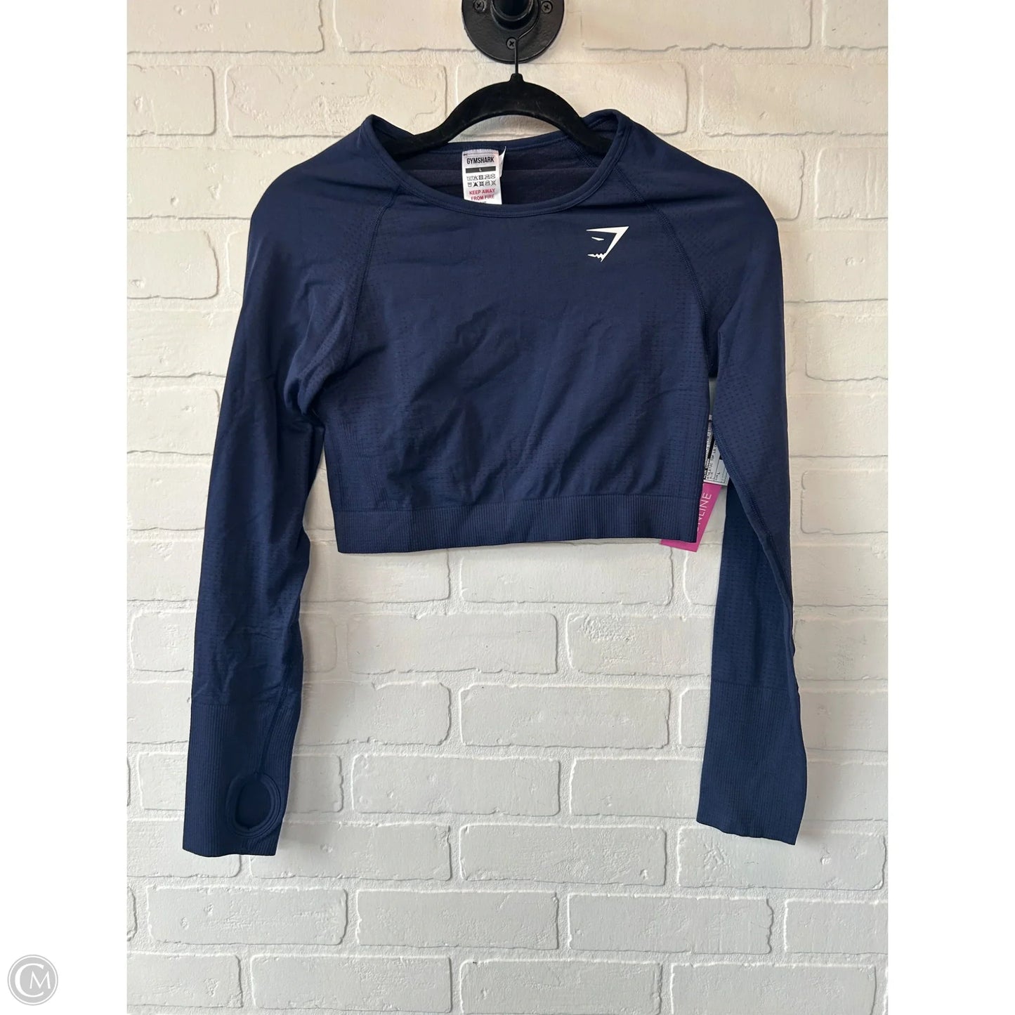 Athletic Top Long Sleeve Crewneck By Gym Shark In Blue, Size: L