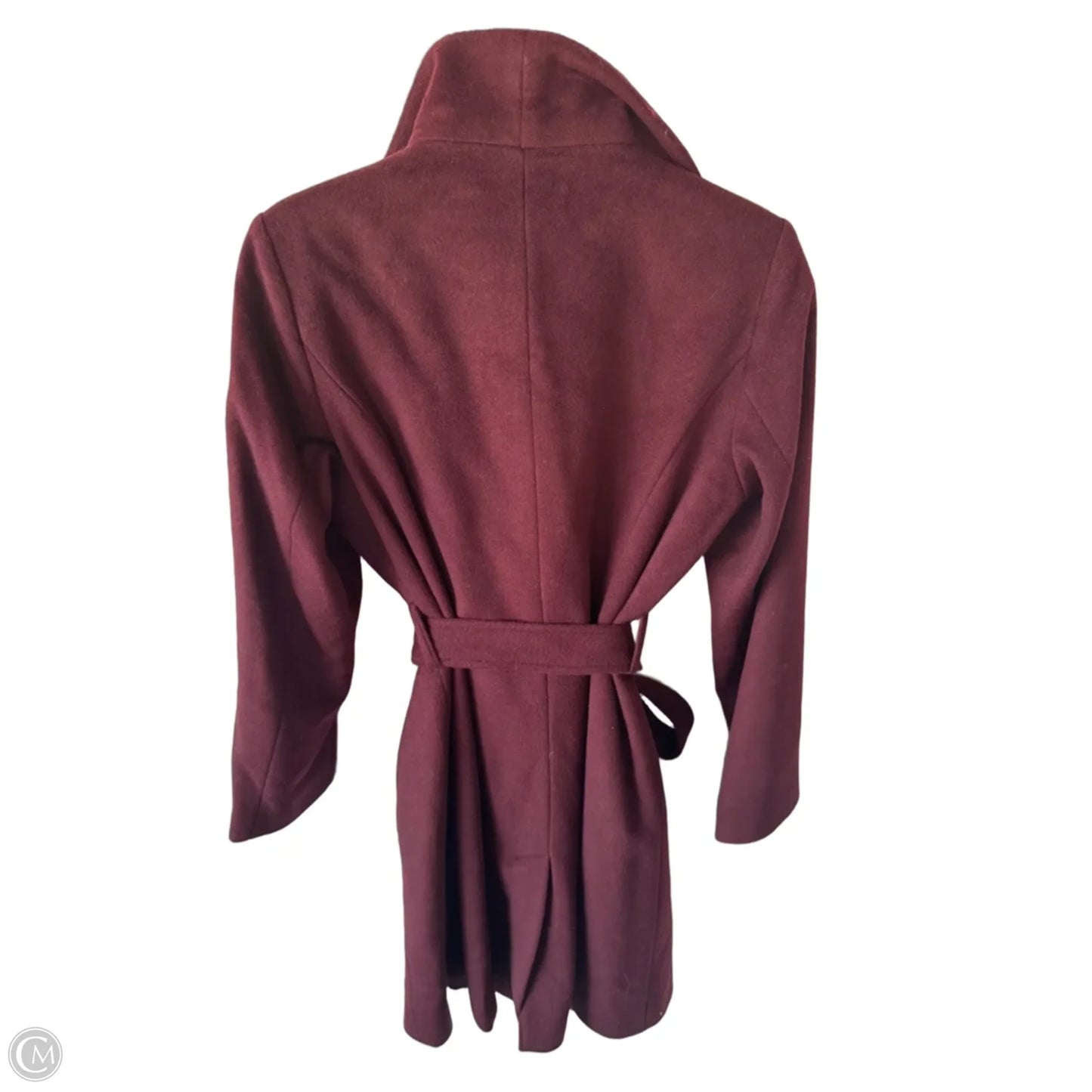 Coat Wool By Michael By Michael Kors In Maroon, Size: M