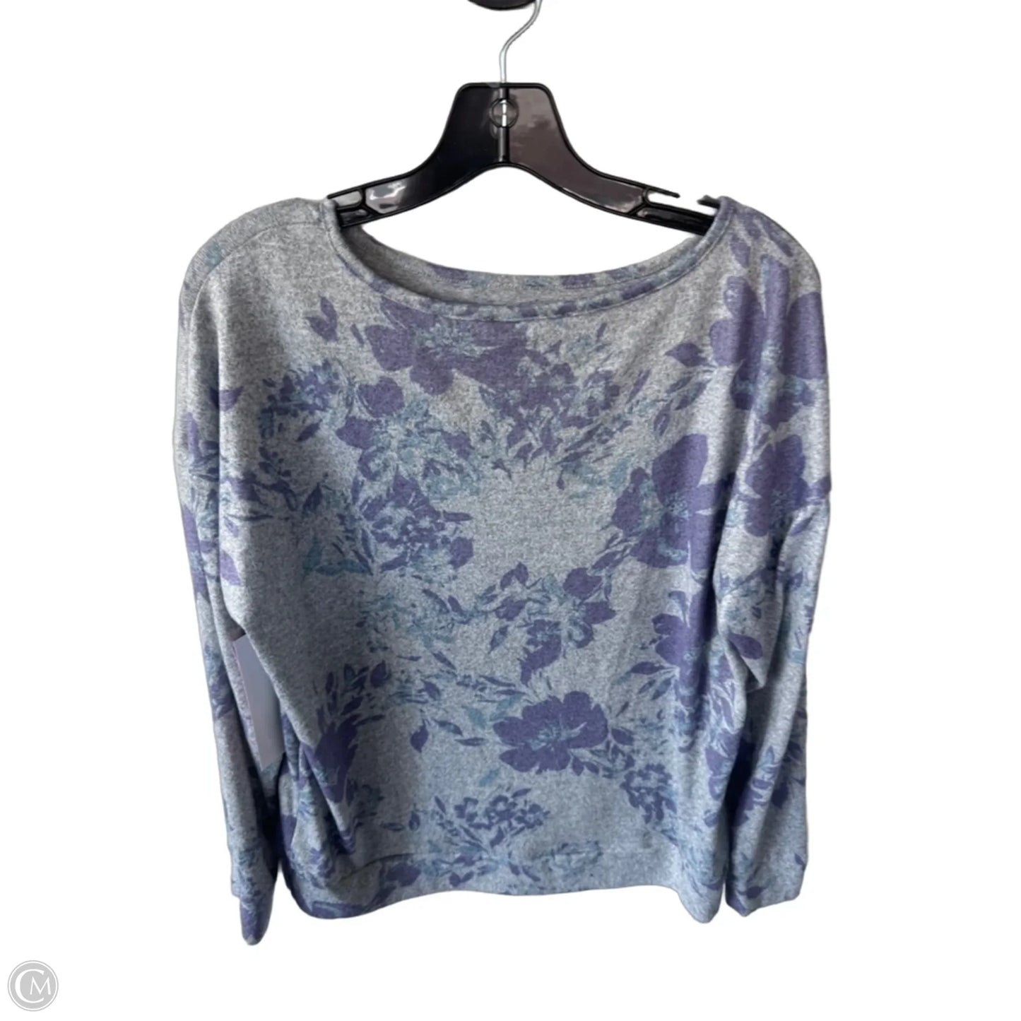 Top Long Sleeve By Cable And Gauge In Grey & Purple, Size: M