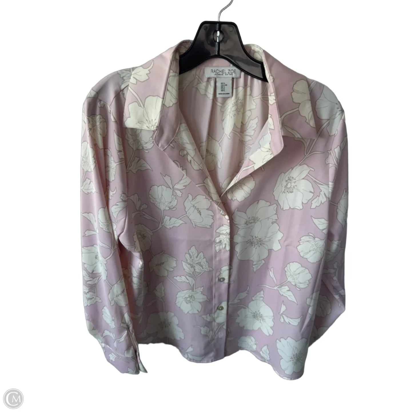 Blouse 3/4 Sleeve By Rachel Zoe In Cream & Pink, Size: L