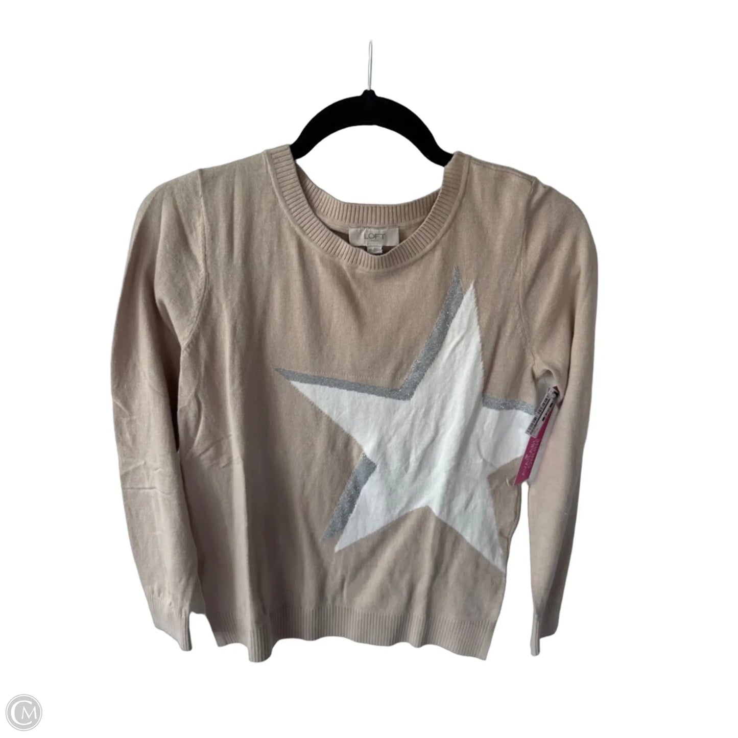 Sweater By Loft In Tan & White, Size: Xs