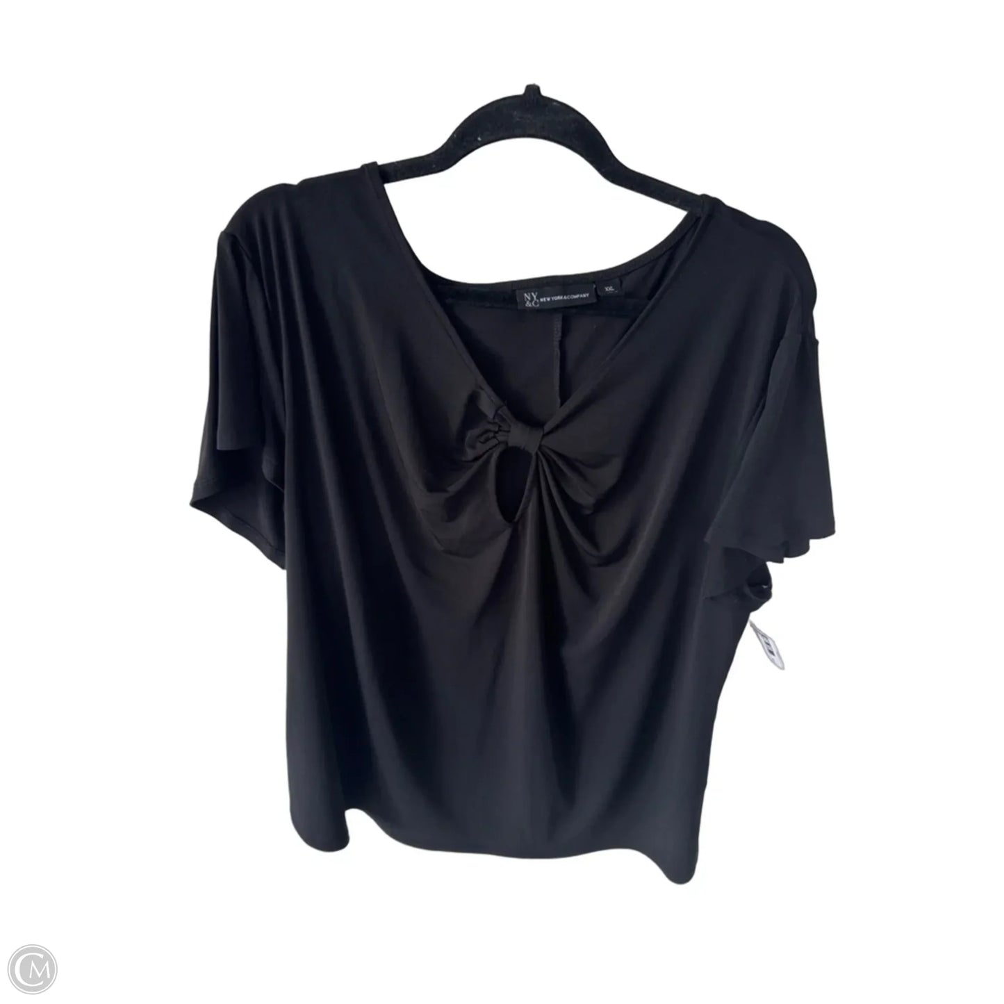 Top Short Sleeve By New York And Co In Black, Size: Xxl