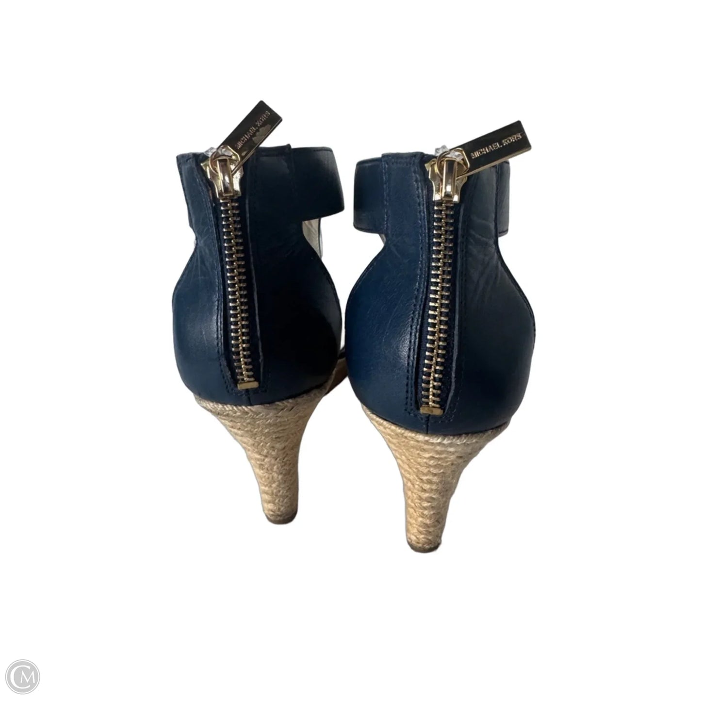 Sandals Heels Wedge By Michael By Michael Kors In Blue & Gold, Size: 9