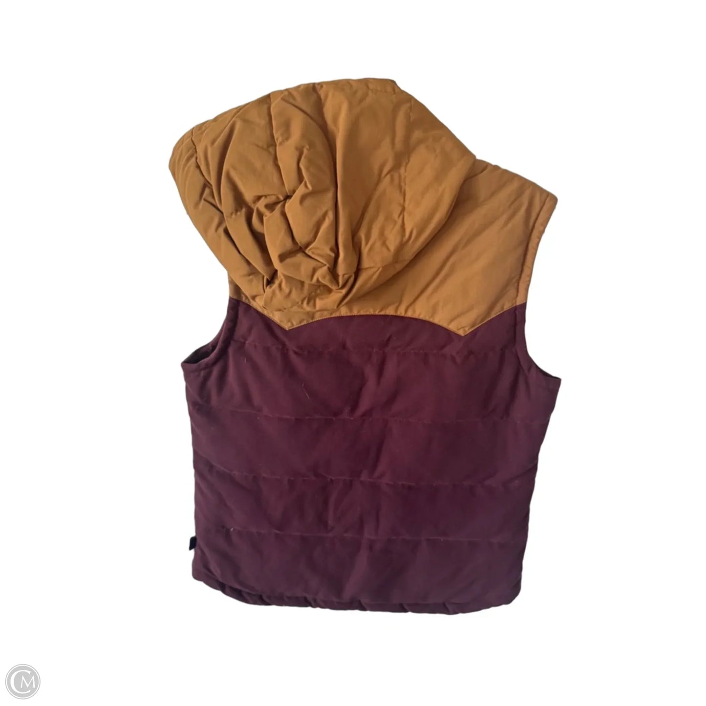 Vest Puffer & Quilted By Patagonia In Brown & Gold, Size: M