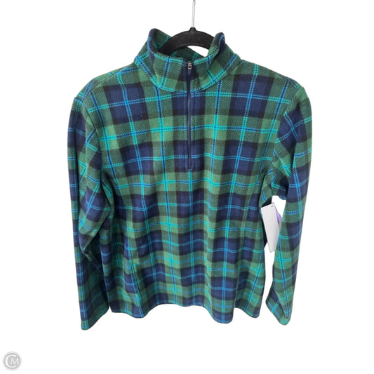 Jacket Fleece By Lands End In Blue & Green, Size: L