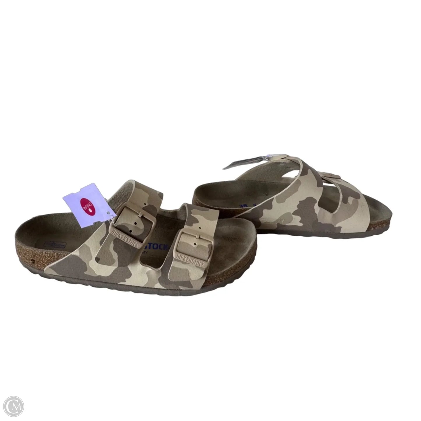 Sandals Flats By Birkenstock In Camouflage Print, Size: 7