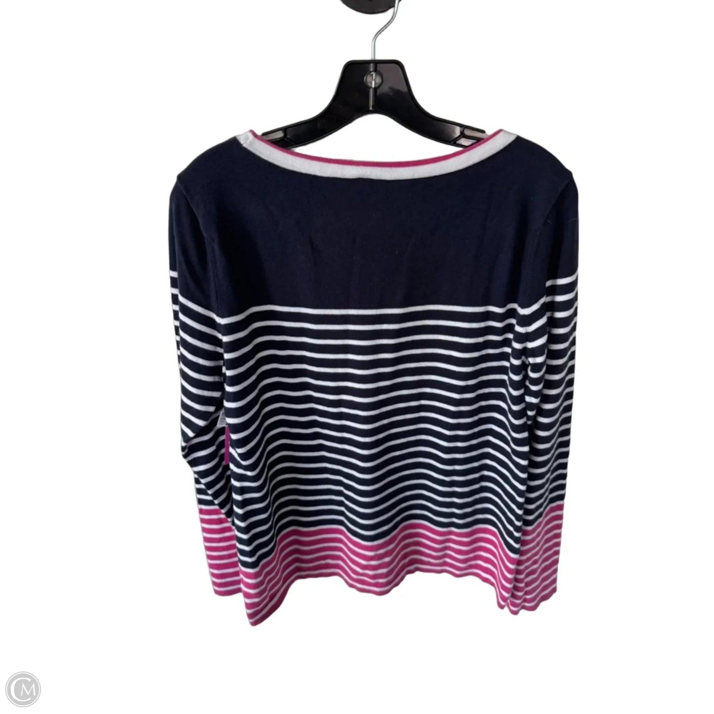 Sweater By Talbots In Blue & White, Size: M