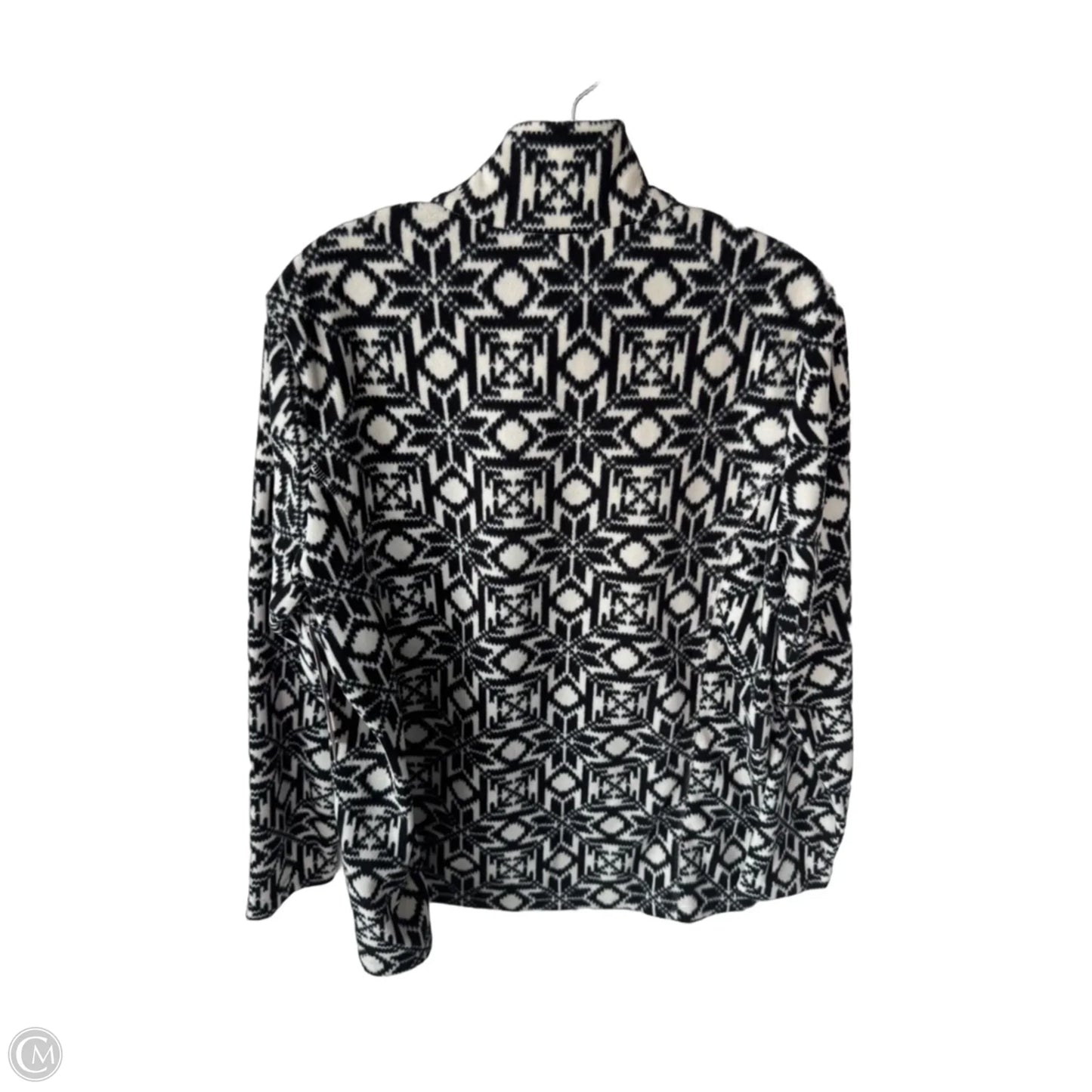 Jacket Fleece By Lands End In Black & White, Size: L