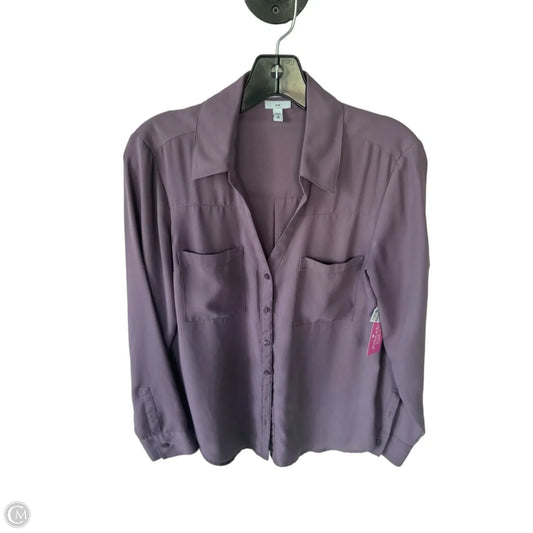Blouse Long Sleeve By Express In Purple, Size: M