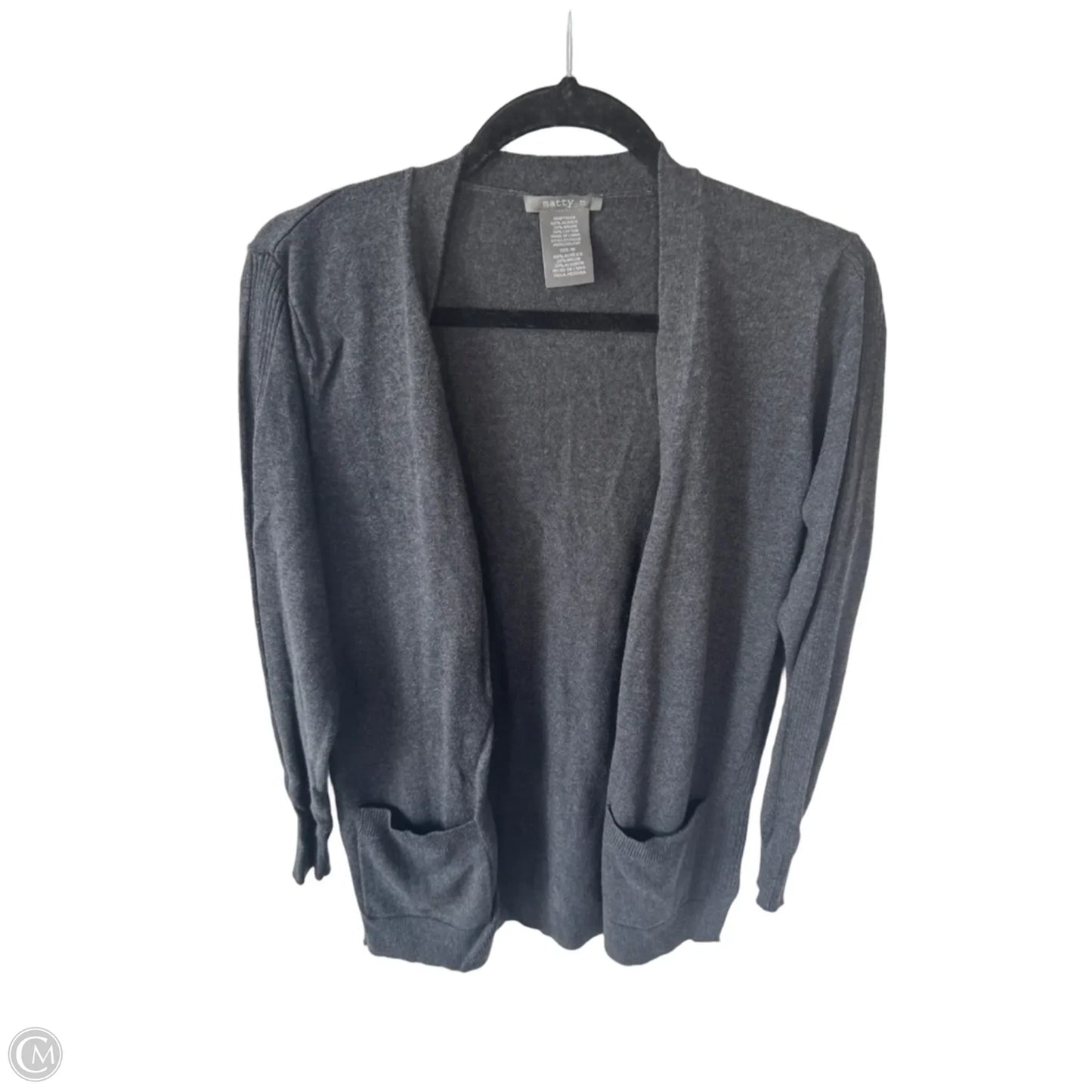 Sweater Cardigan By Matty M In Grey, Size: M