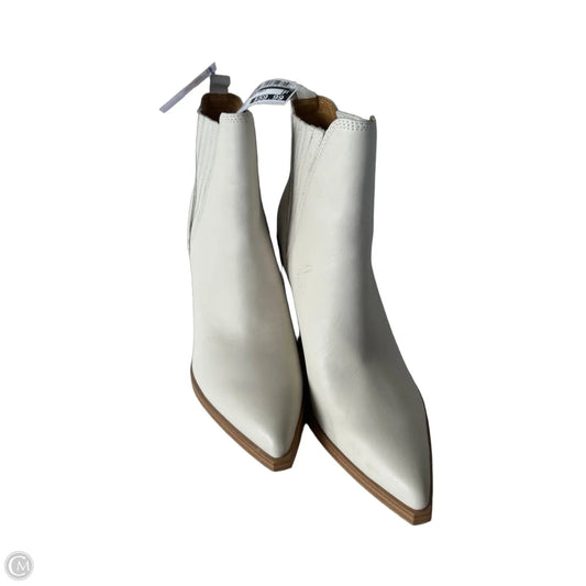Boots Ankle Heels By Marc Fisher In Cream, Size: 8.5