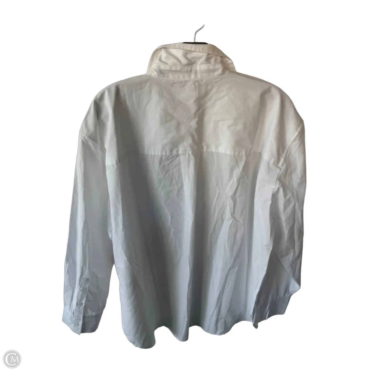 Blouse Long Sleeve By Banana Republic In White, Size: Xl