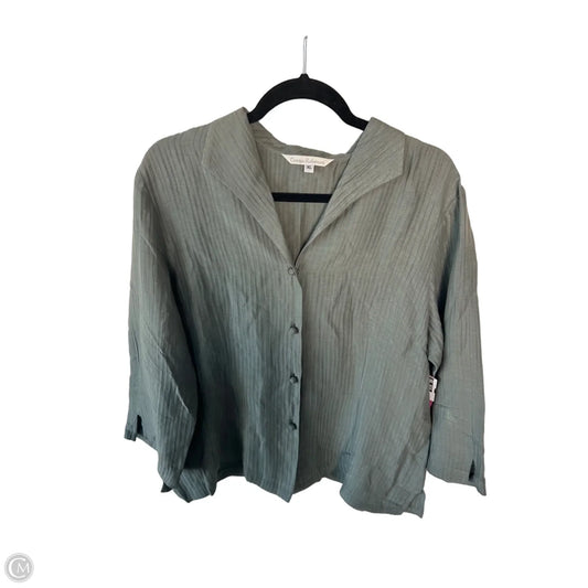 Blouse Long Sleeve By Cmc In Green, Size: Xl