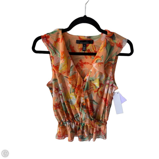 Blouse Sleeveless By White House Black Market In Orange & White, Size: S
