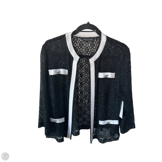Blazer By Ming Wang In Black & White, Size: L