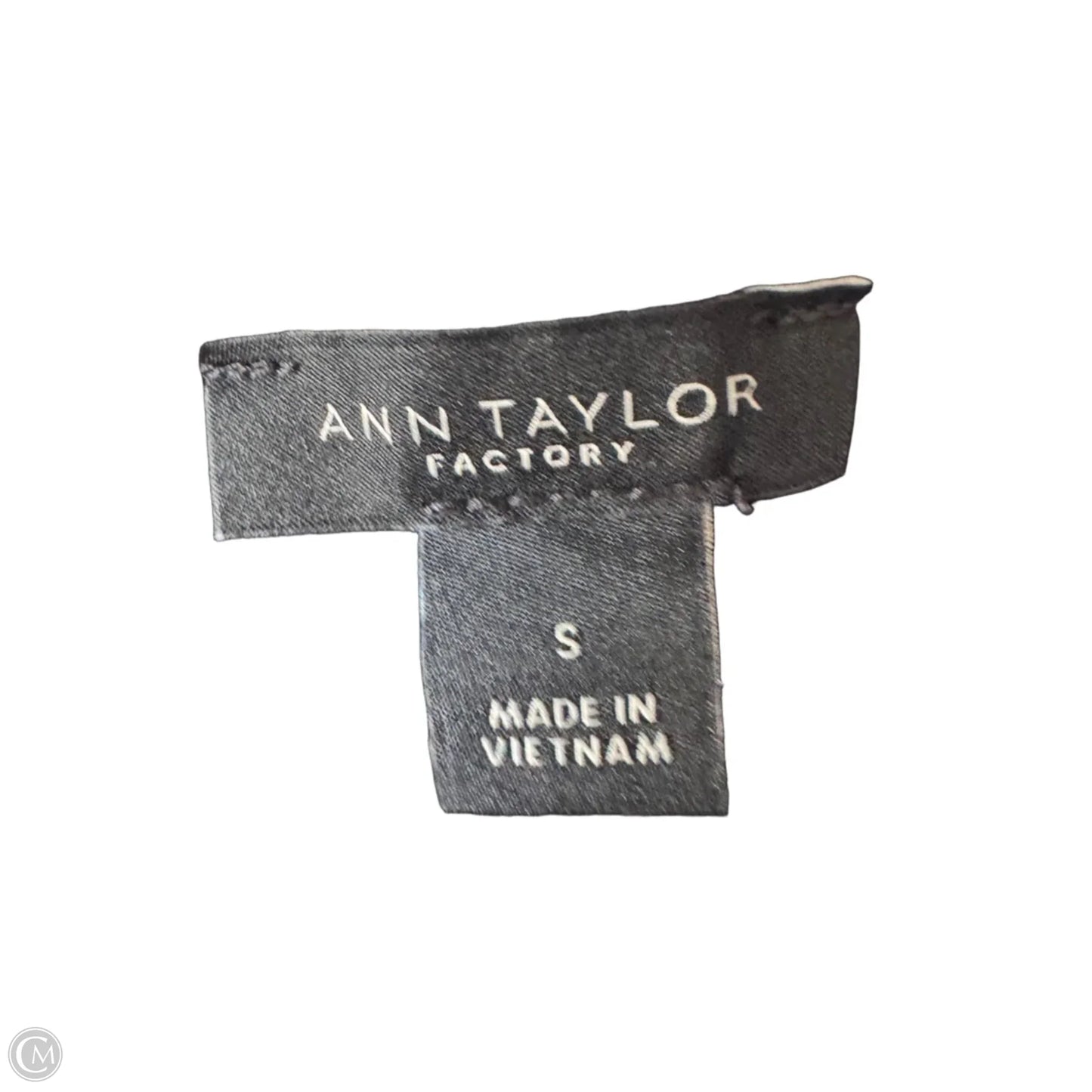 Blouse Short Sleeve By Ann Taylor In Black & White, Size: S