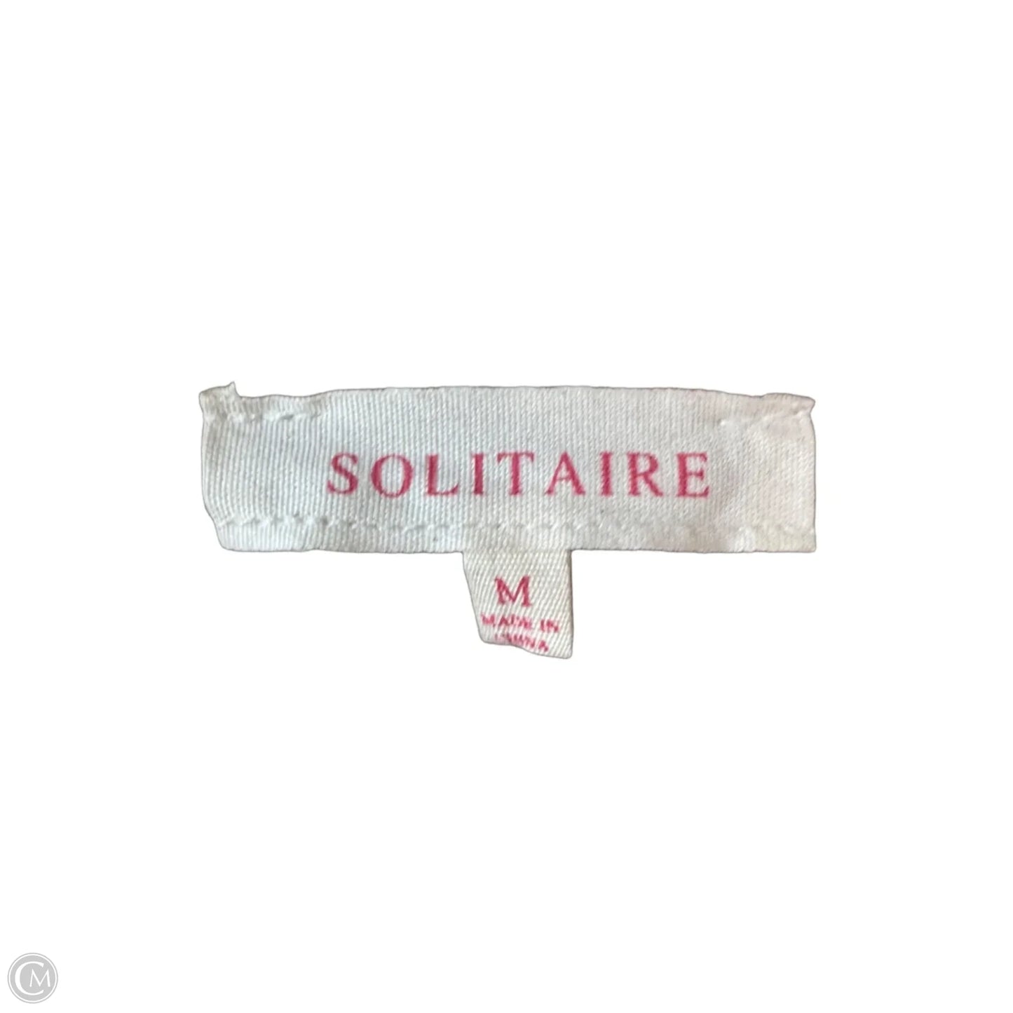 Sweater Cardigan By Solitaire In Brown & Cream, Size: M