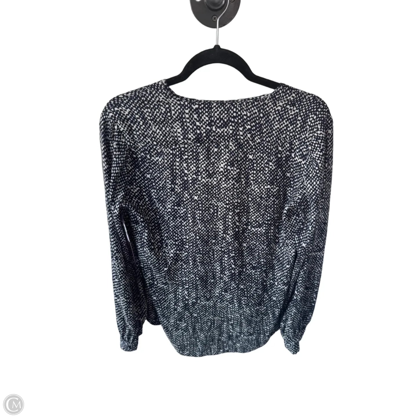 Blouse Long Sleeve By Ann Taylor In Blue & White, Size: Xs