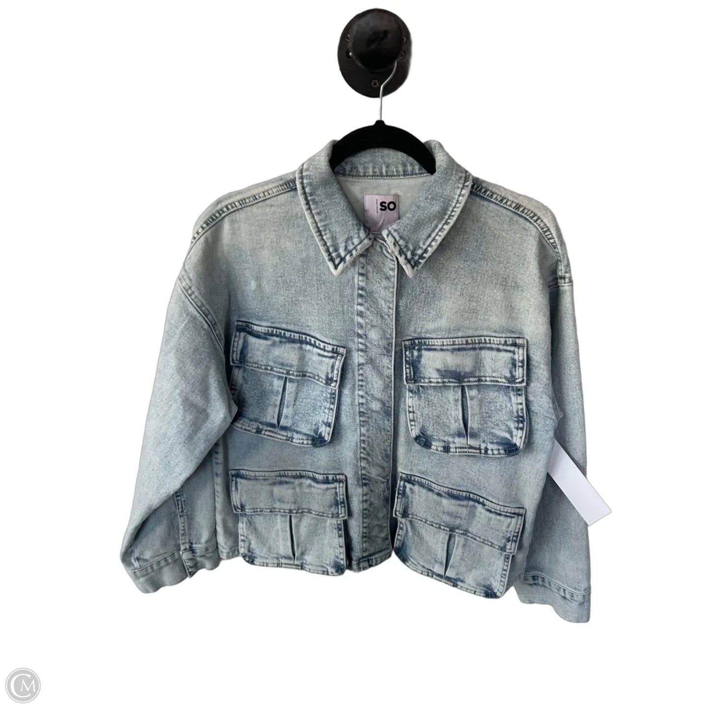 Jacket Denim By So In Blue Denim, Size: S