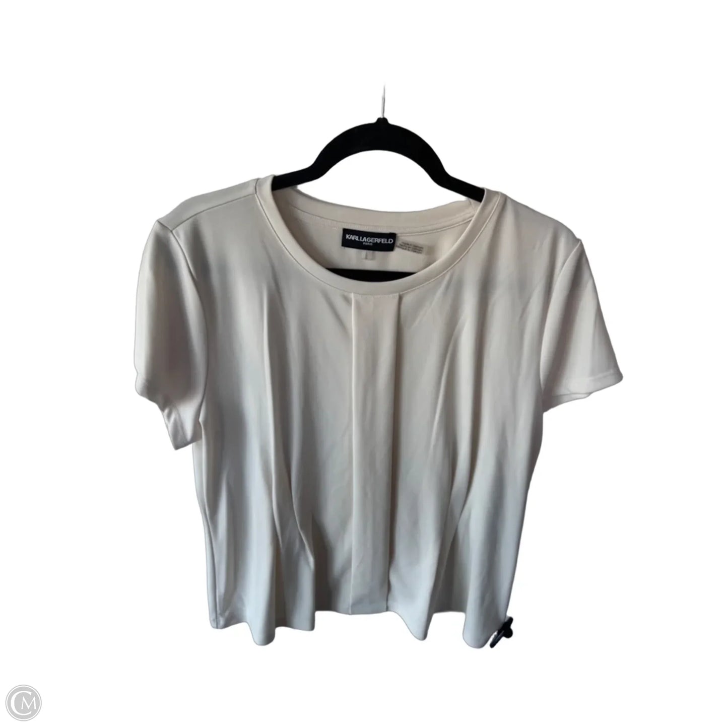 Blouse Designer By Karl Lagerfeld In Cream, Size: L
