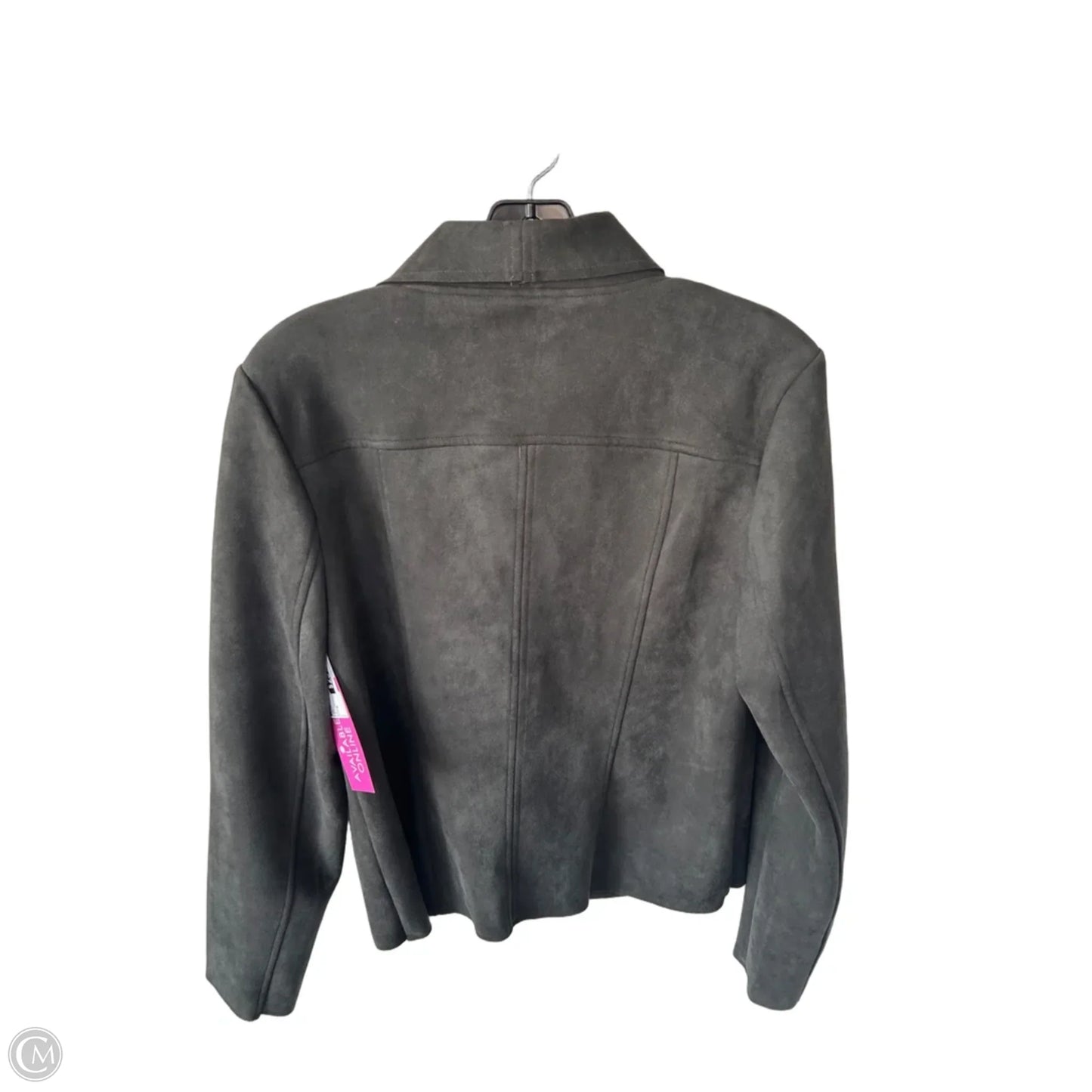 Jacket Moto By Tahari In Grey, Size: M