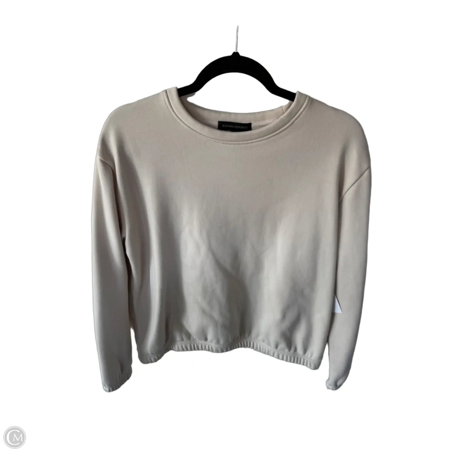 Sweatshirt Crewneck By Banana Republic In Cream, Size: S
