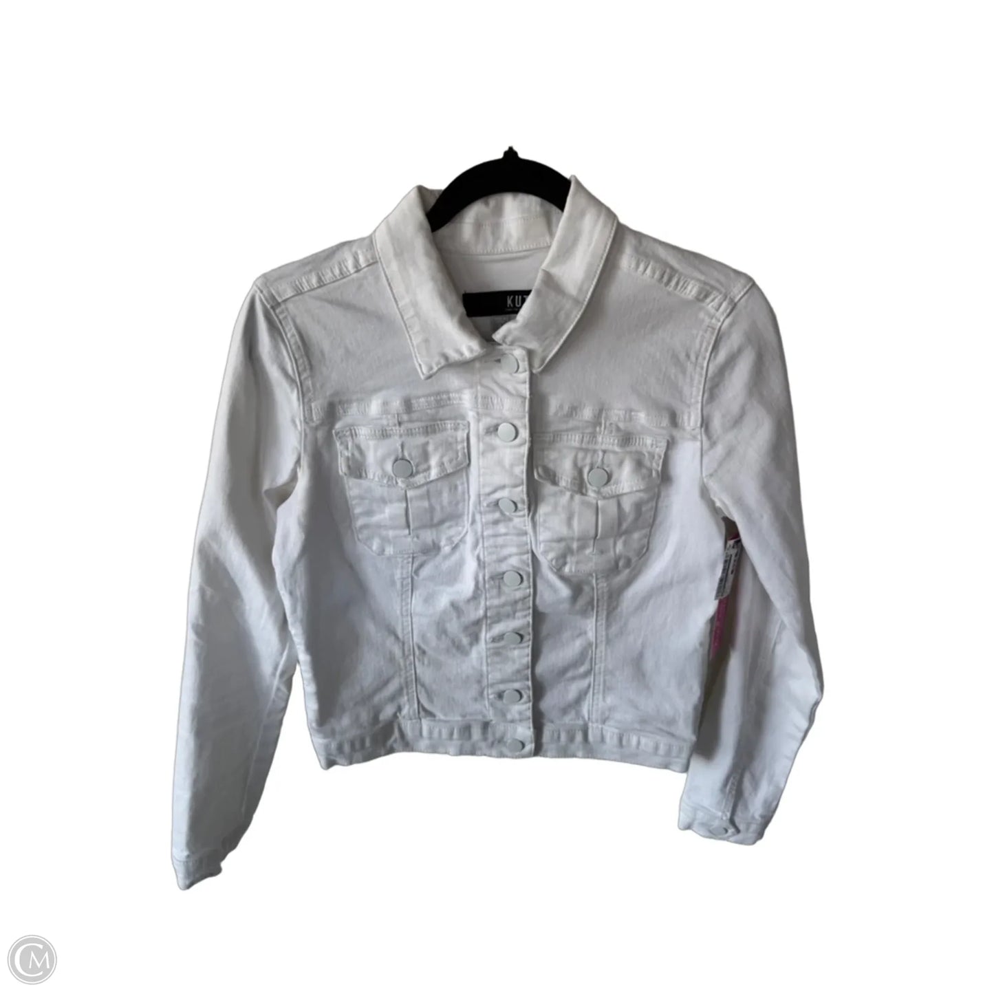 Jacket Denim By Kut In White Denim, Size: S