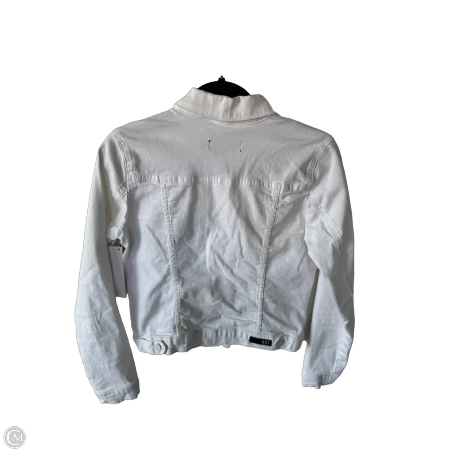 Jacket Denim By Kut In White Denim, Size: S