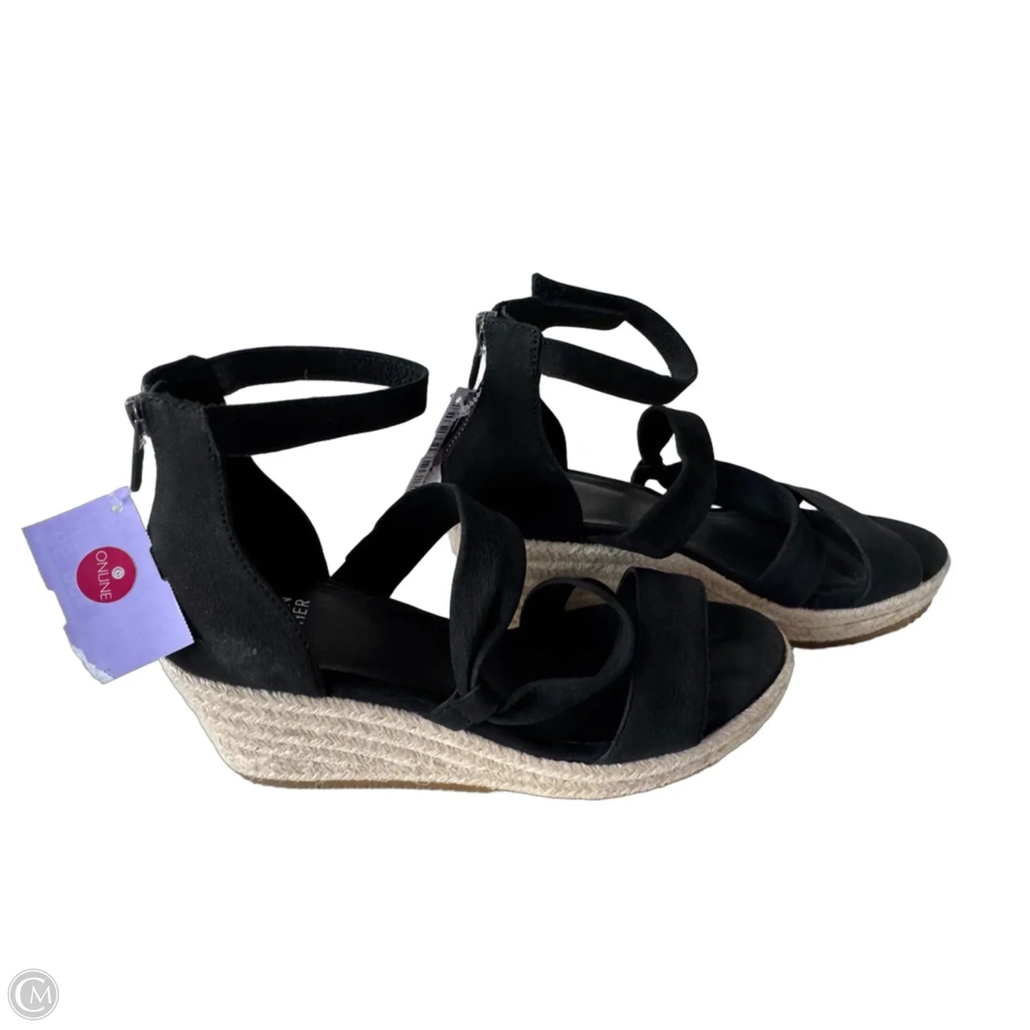 Sandals Heels Wedge By Eileen Fisher In Black & Tan, Size: 8