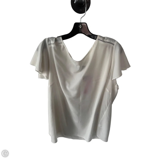 Blouse Short Sleeve By Lane Bryant In White, Size: 1x