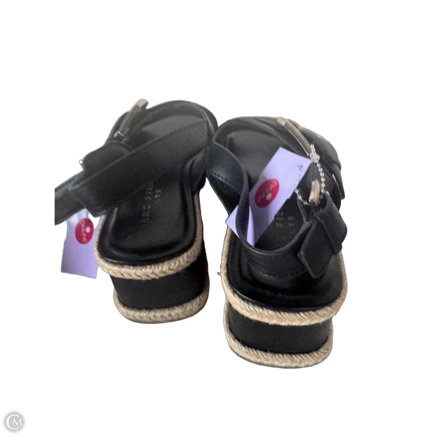 Sandals Heels Wedge By Marc Fisher In Black & Tan, Size: 6.5
