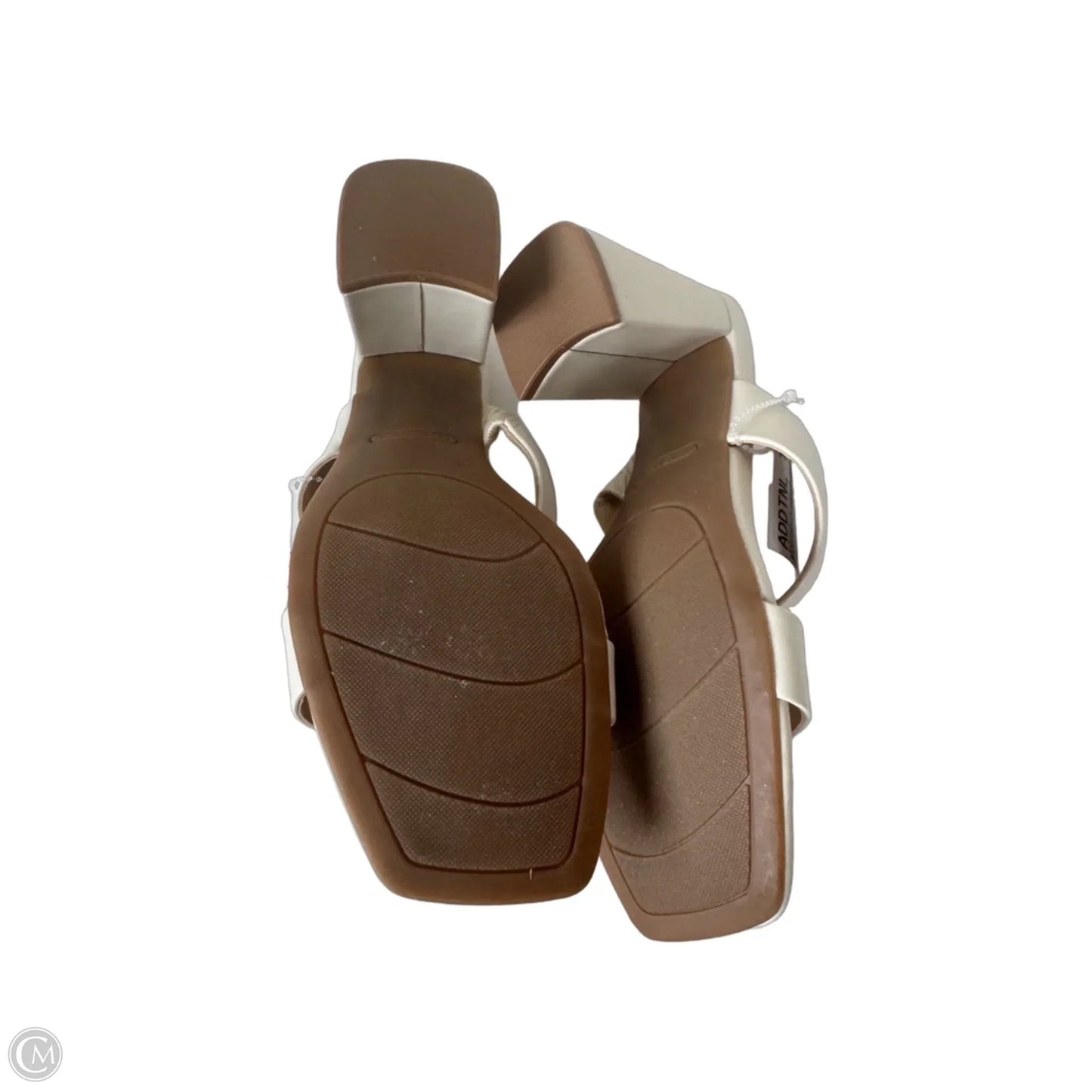 Sandals Heels Block By Nine West In Cream, Size: 6.5