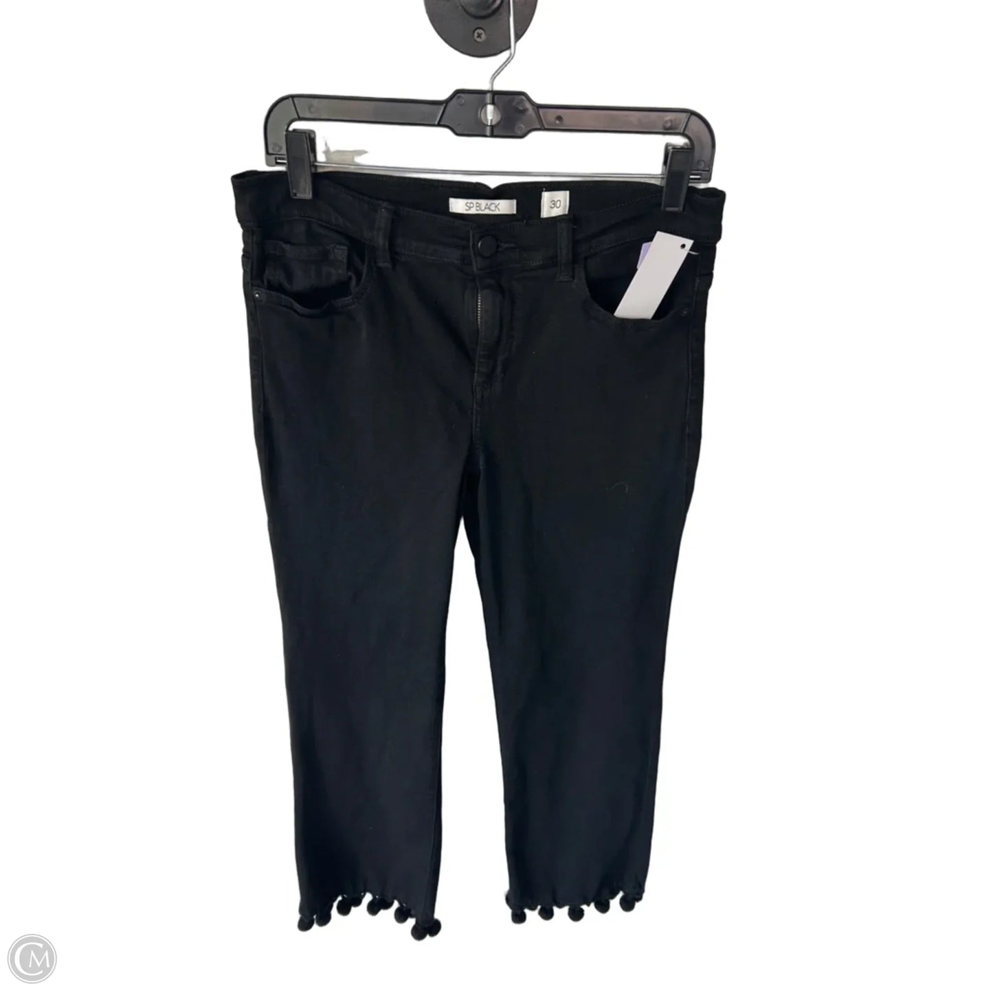 Jeans Cropped By Clothes Mentor In Black Denim, Size: 10