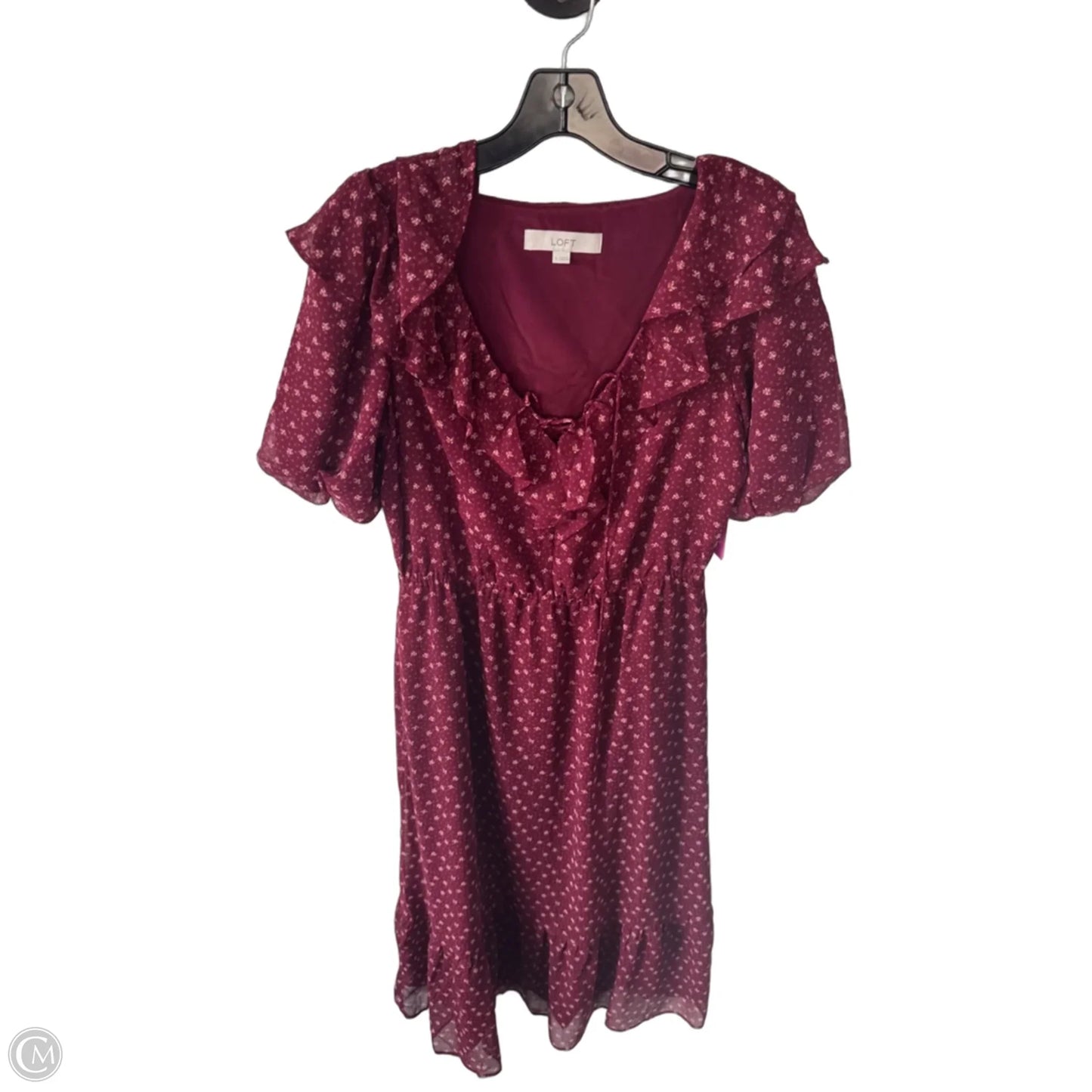 Dress Casual Midi By Loft In Red, Size: L