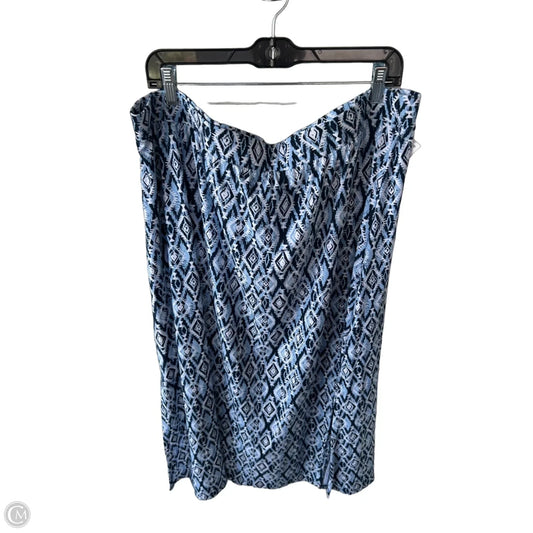 Skirt Maxi By Terra & Sky In Blue & White, Size: 20